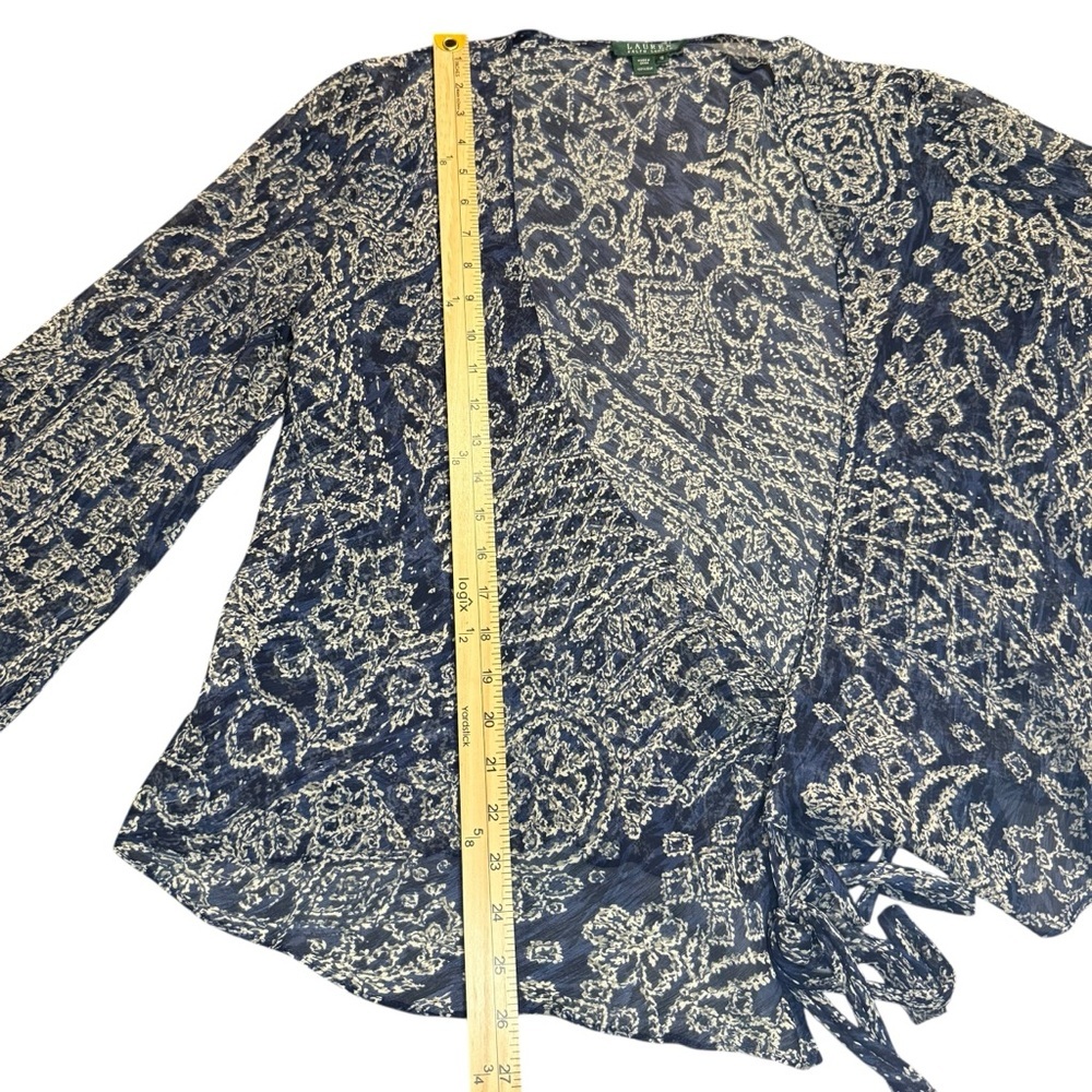 Ralph Lauren Large 12 Blue Silk Paisley 2 Piece Skirt Wedding Vacation Luxury - Picture 9 of 16
